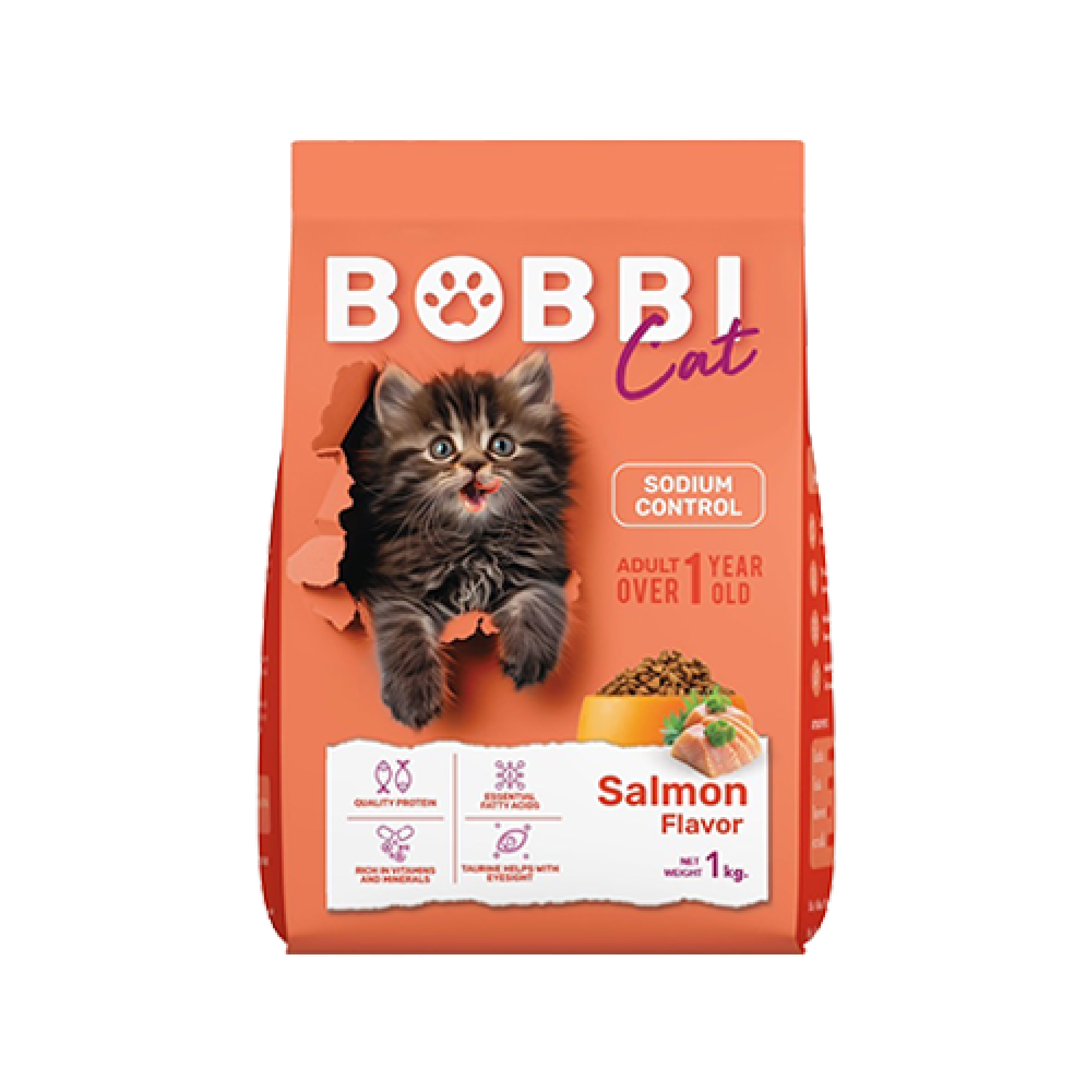 Bobbi Cat, Salmon Flavor<p style="font-size:15px">Complete adult cat food</p>